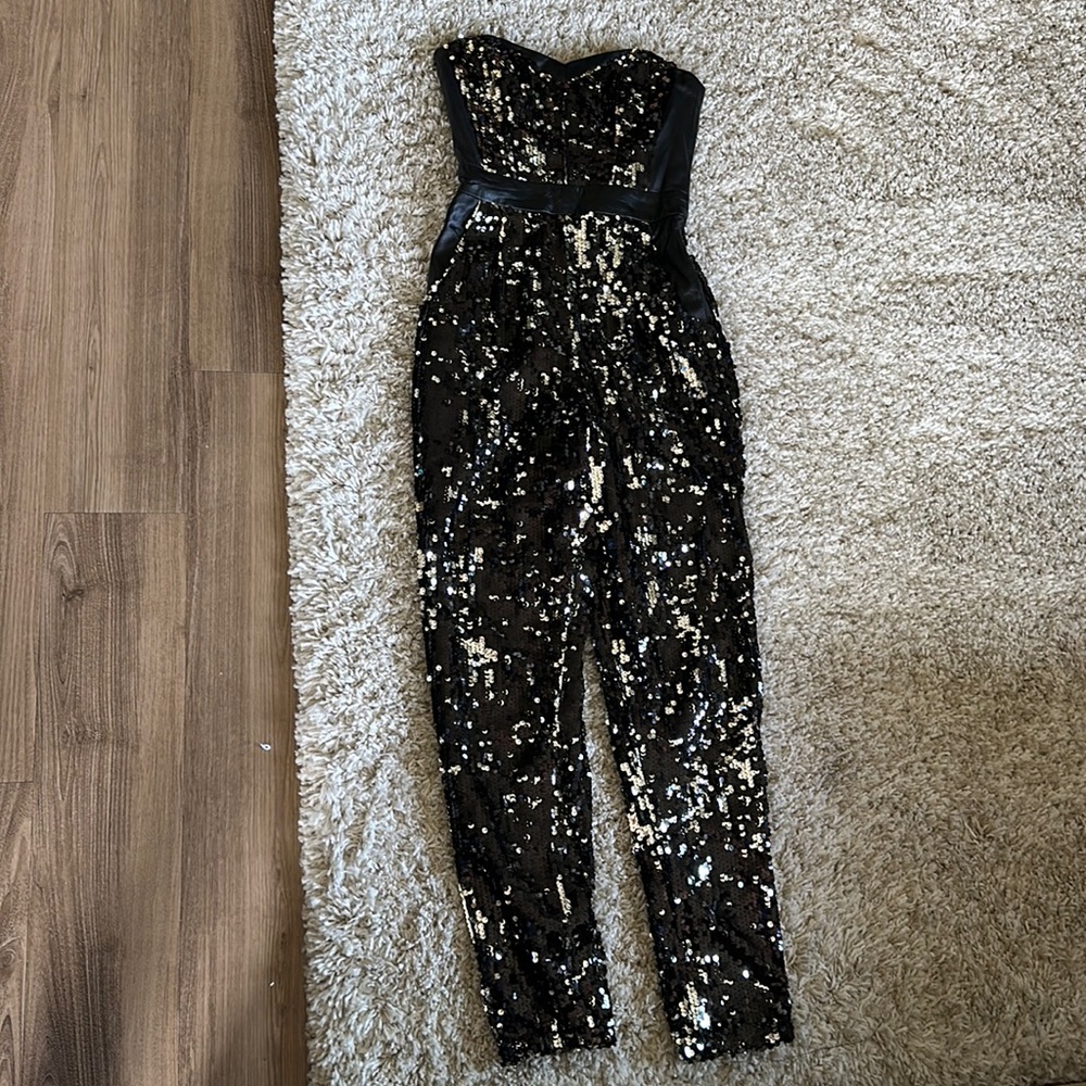 Black and silver sequin jumpsuit
